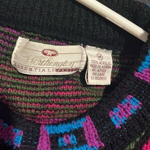 Worthington 80’s/90’s geometric neon sweater
